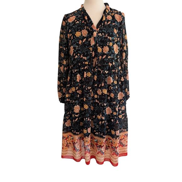 Signature By Robbie Bee Women's Multicolor Floral Print Fit & Flare Dress Large0 - Picture 1 of 11